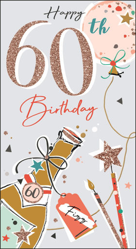 Picture of HAPPY 60TH BIRTHDAY CARD GREY